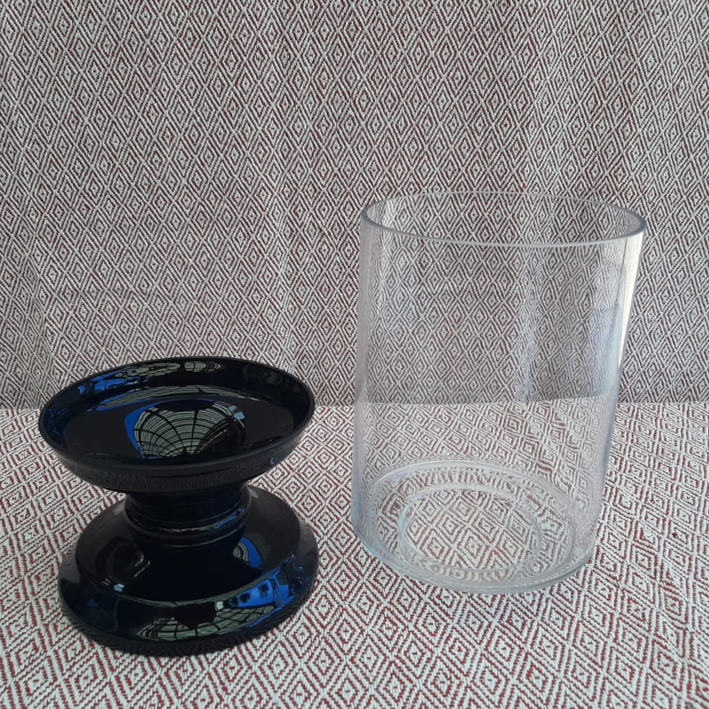 Vase Glass Stand and Clear Vase 30cm