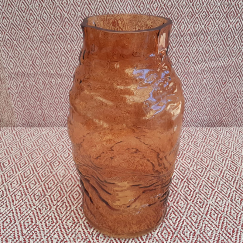 Vase Amber With Texture 30cm