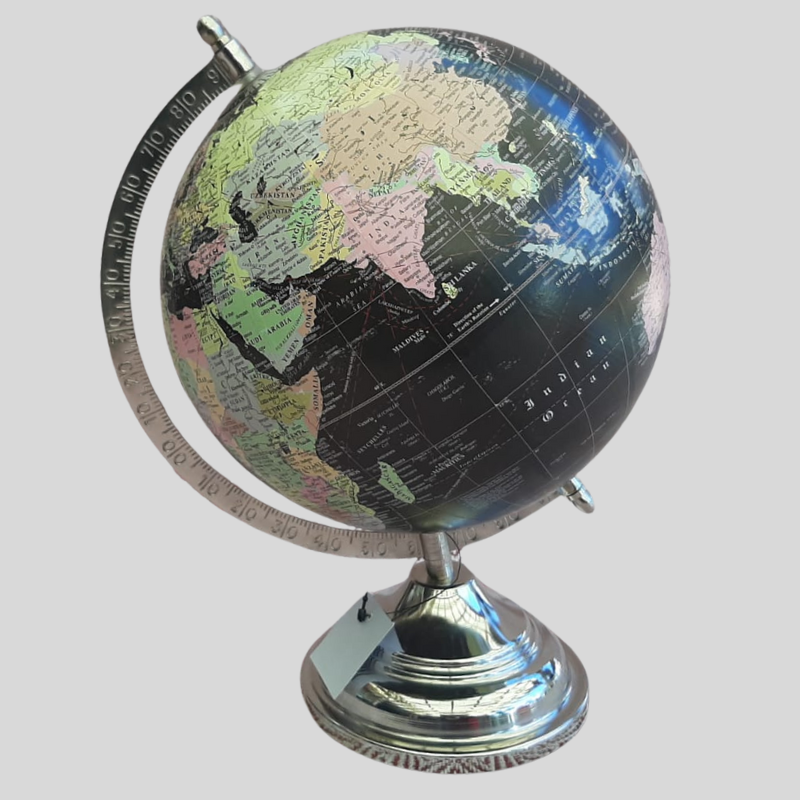 World Globe - Silver Stand 30cm