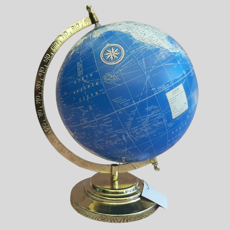 World Globe - Blue and Gold Stand 30cm
