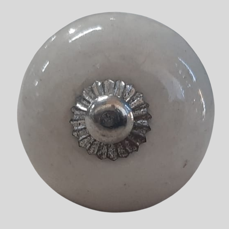 Knob - White and Orange Line
