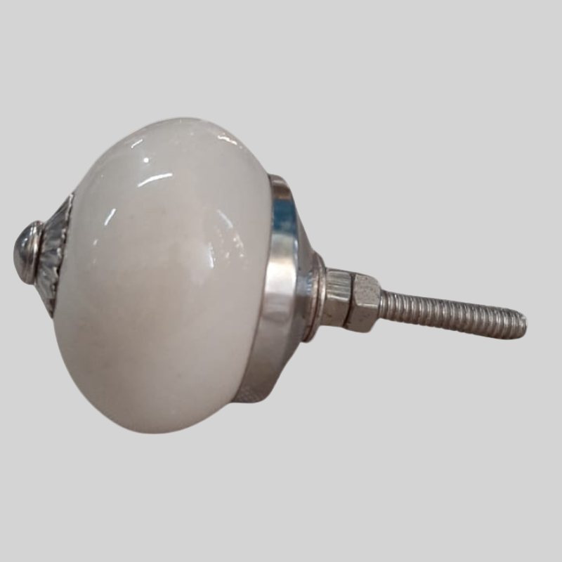 Ceramic Knob Plain White
