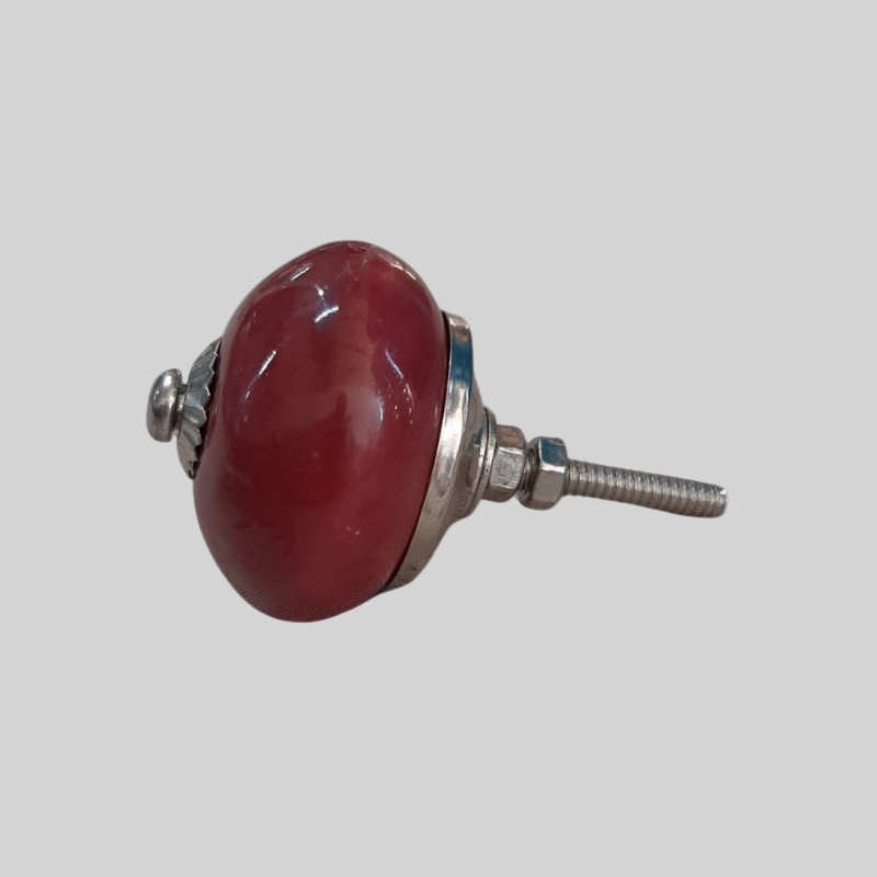 Ceramic Knob Plain Red