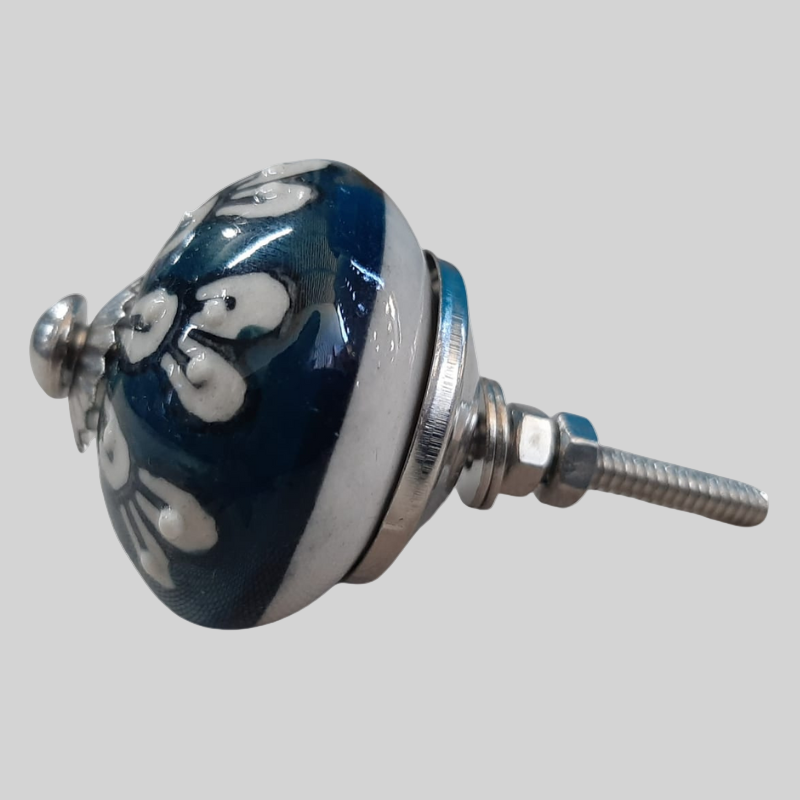 Knob Blue and White Floral