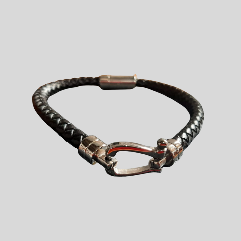 Swirl Leather Bracelet With Silver