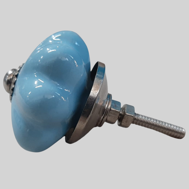Knob Baby Blue Floral Shape