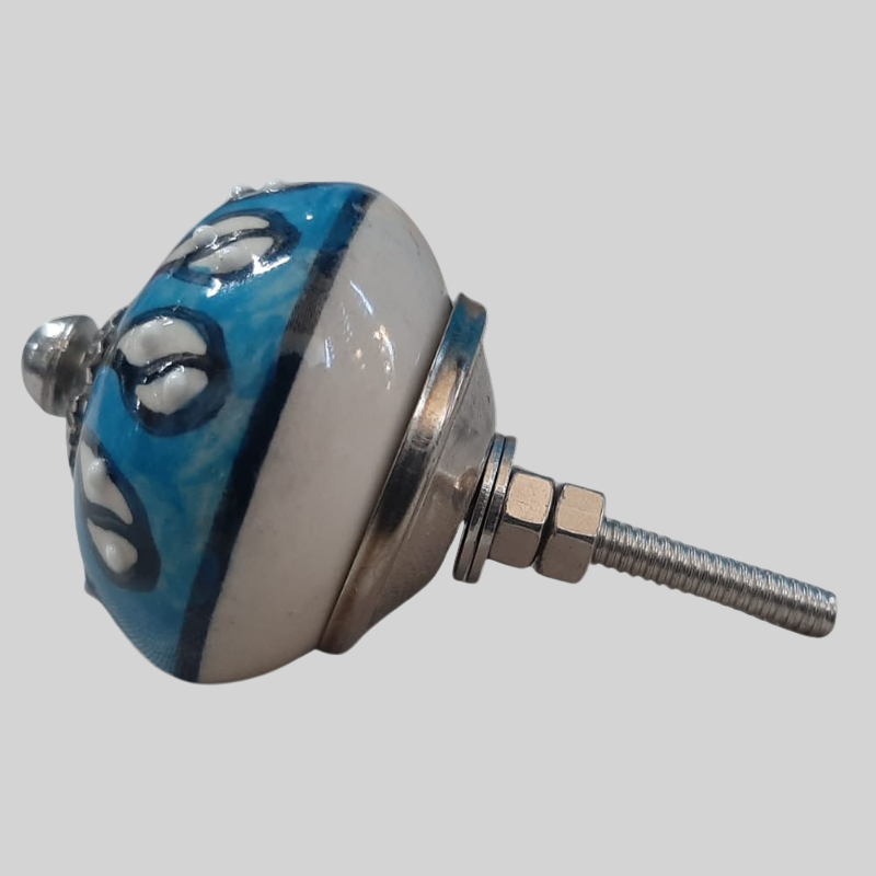 Knob - Blue and White