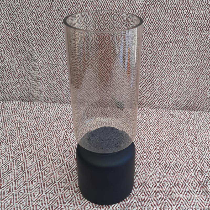 Vase Black and Clear 35cm