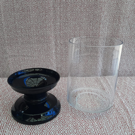 Vase Glass Stand and Clear Vase 30cm