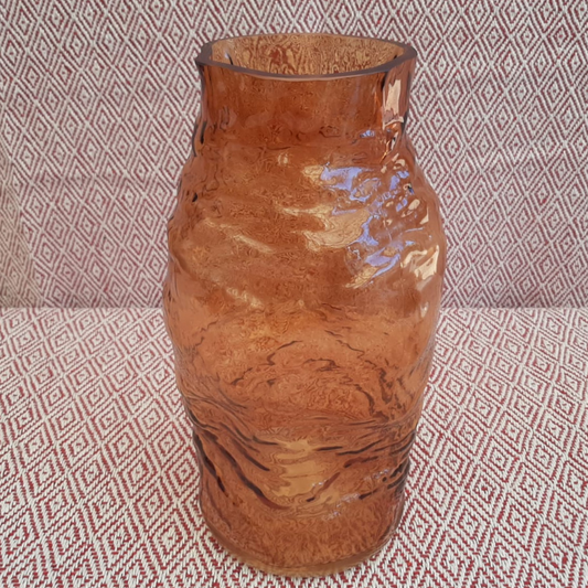 Vase Amber With Texture 30cm