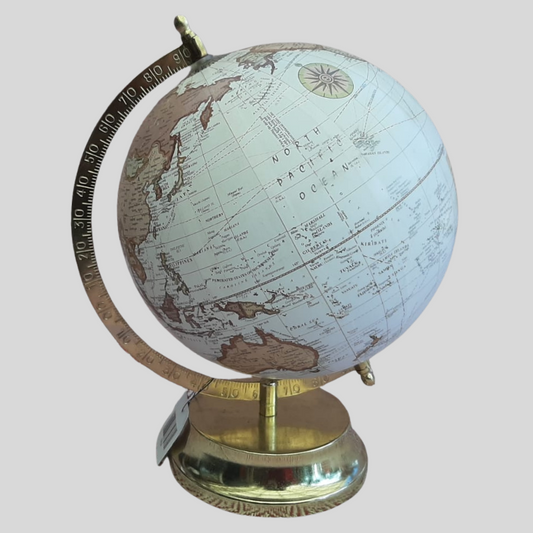 World Globe - White with Gold Stand 30cm