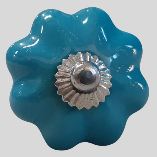 Knob  Turquoise Floral Shape