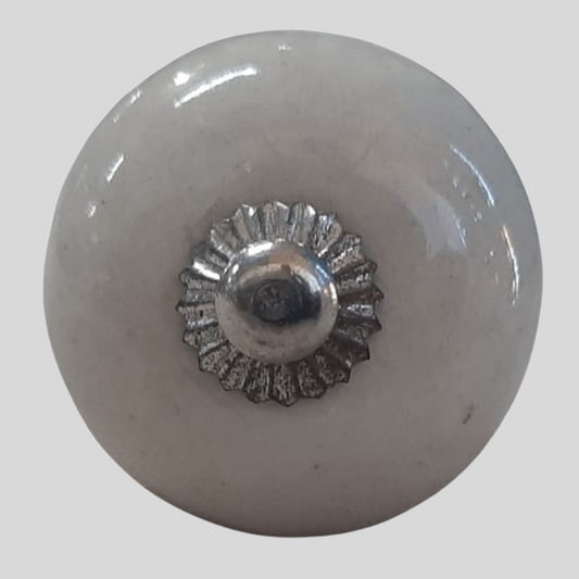 Knob - White and Orange Line