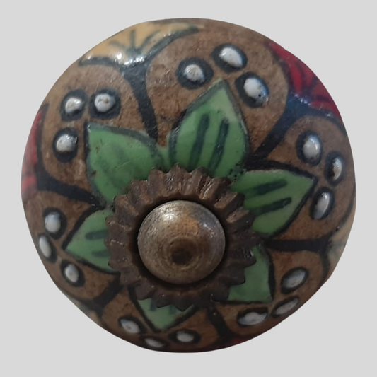 Knob - Wooden Flower