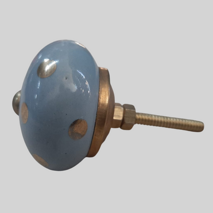 Knob - Blue and Golden Dots