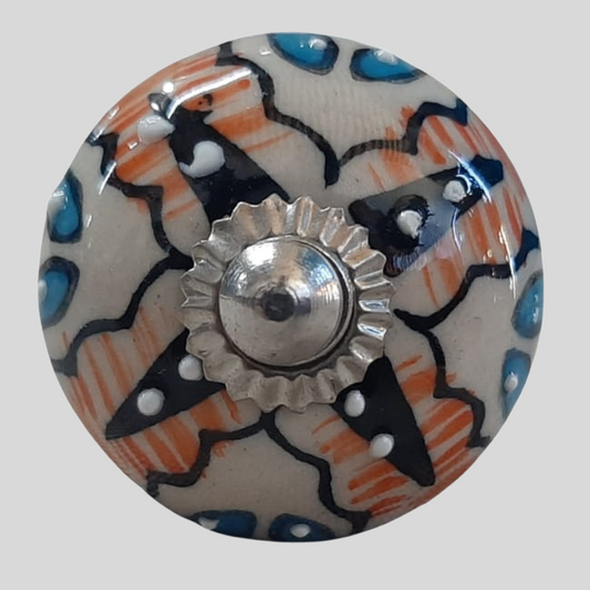 Knob - Orange Pattern