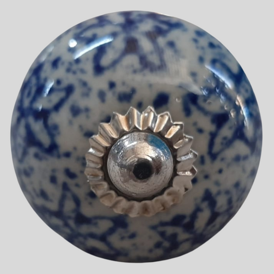 Knob - Blue and White patterns