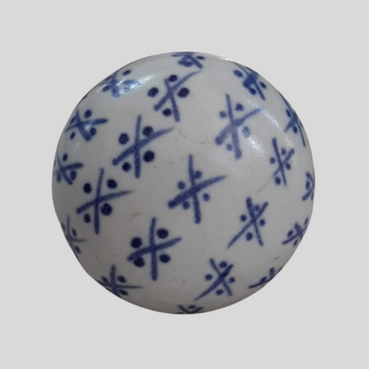 Ceramic Knob Specific Motif Blue and White