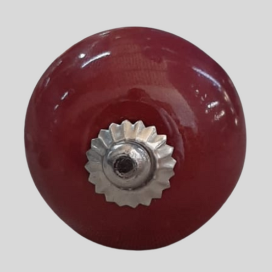 Ceramic Knob Plain Red