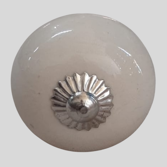 Ceramic Knob Plain White