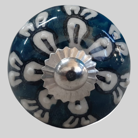 Knob Blue and White Floral