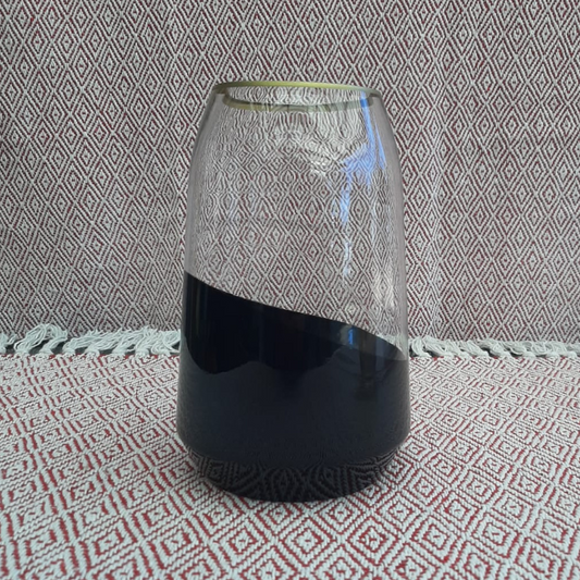 Vase Black & Clear G/R